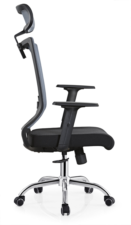 Black mesh swivel office chair with adjustable armrest suit at home and office