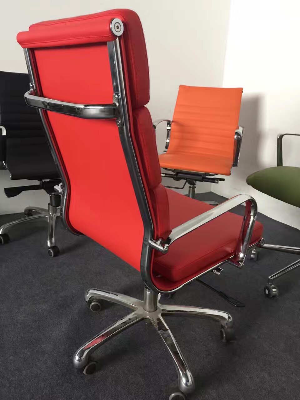 Modern red eames office chair/reclining red office chair/ergonomic red eames mesh chair