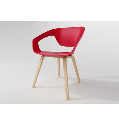 2017 fashional design/ elegant style/ red plastic chair with metal design dining chair