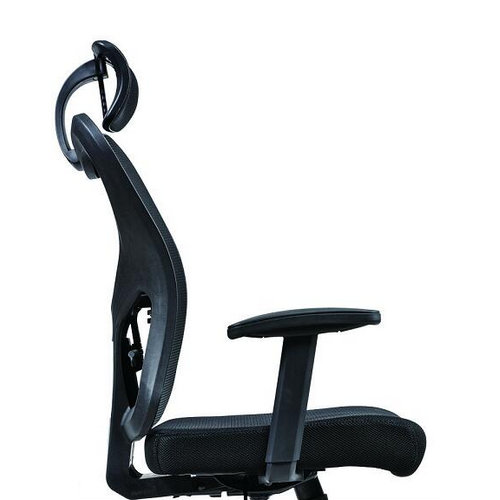 Foshan Manufacturer Ergonomic Elegant Black Mesh Swivel Office Chair with Headrest -3