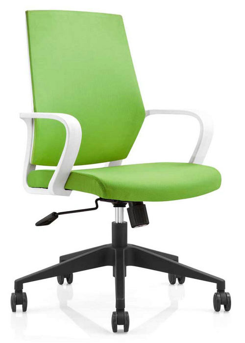 Hot sale plastic back fabric rolling swivel staff office chair with adjustable height nylon base -1