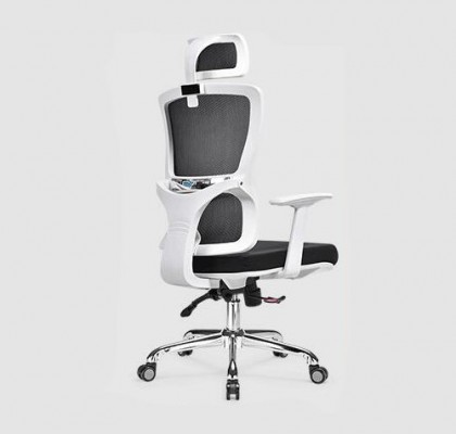 functional executive ergonomic office mesh chair height adjust swivel white frame recliner manager seats