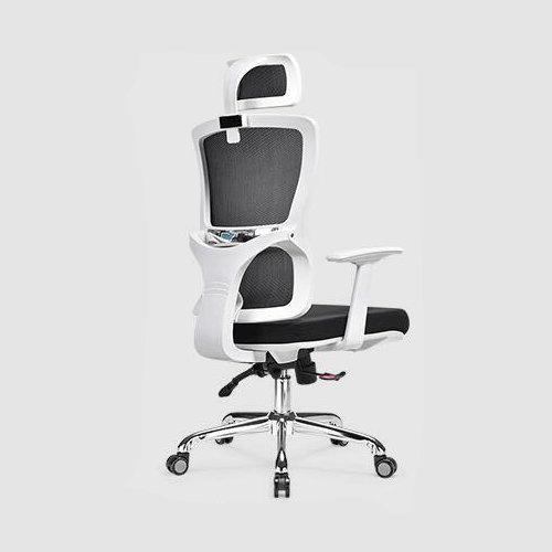 functional executive ergonomic office mesh chair height adjust swivel mesh meeing white frame recliner chair -3