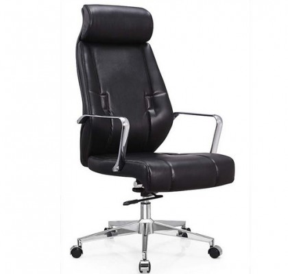 Leather Furniture Carter Black High Backed Luxury Faux Manager Office Chair