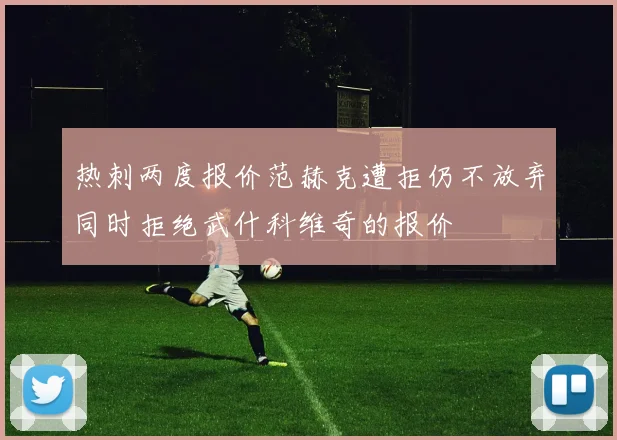 热刺两度报价范赫克遭拒仍不放弃同时拒绝武什科维奇的报价